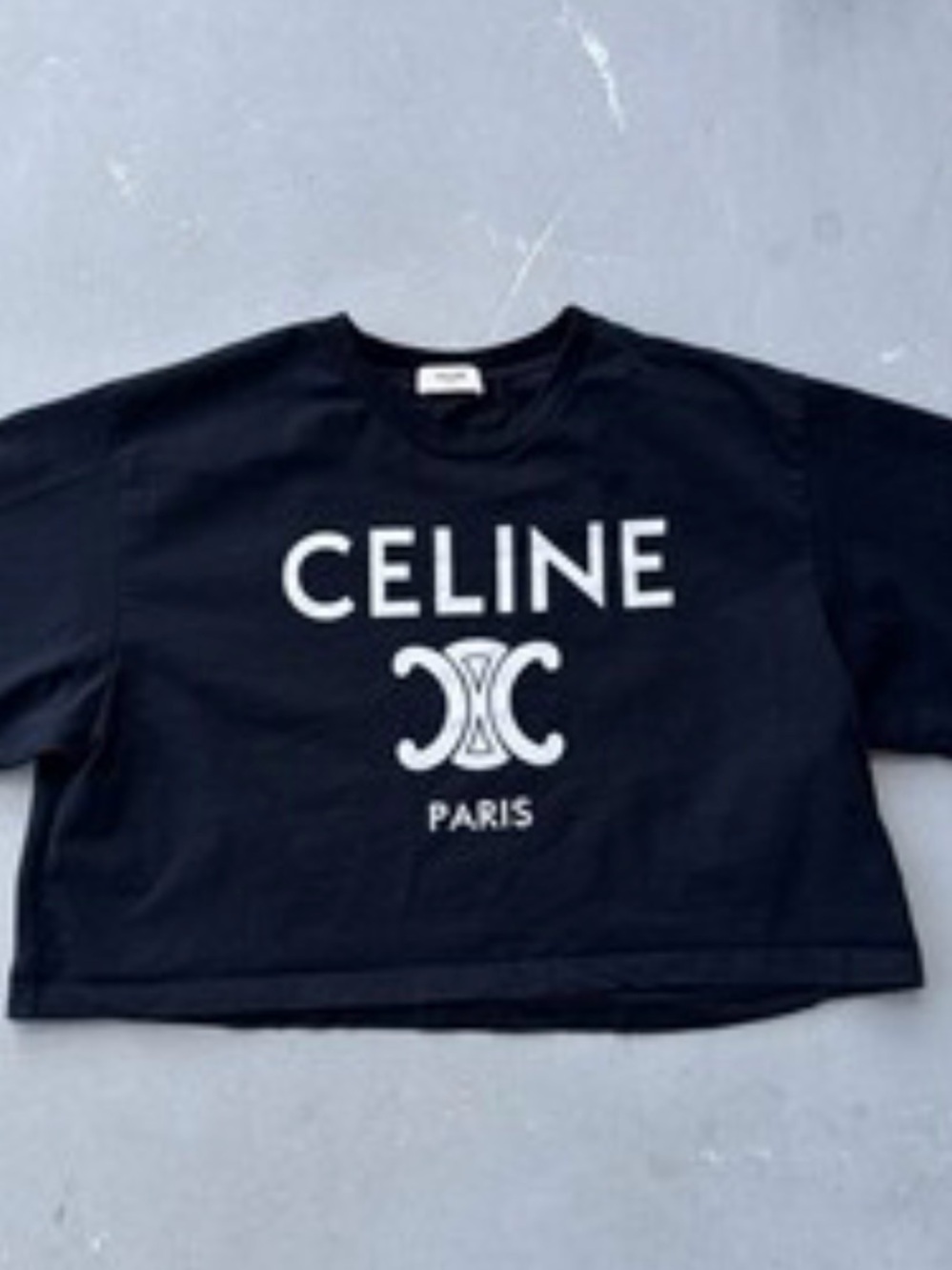 Celine Black Tee Cropped shirt